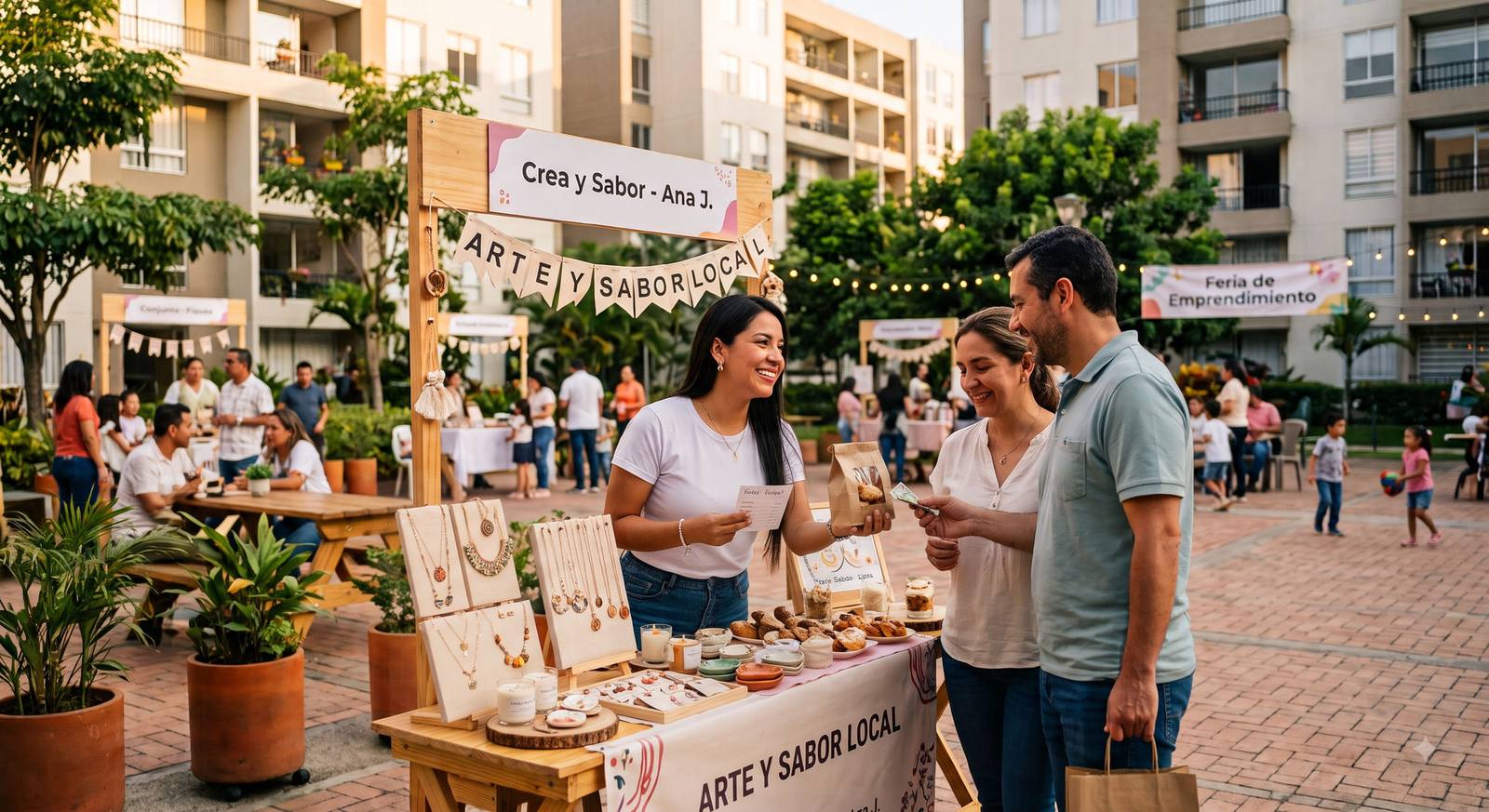 Feria de emprendimientos en un conjunto residencial